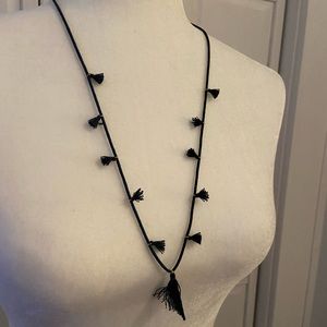 Madewell Two-Tone Beaded Tassel Necklace 26"